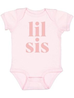 Baby Pink 'Lil Sis' One-Piece Bodysuit